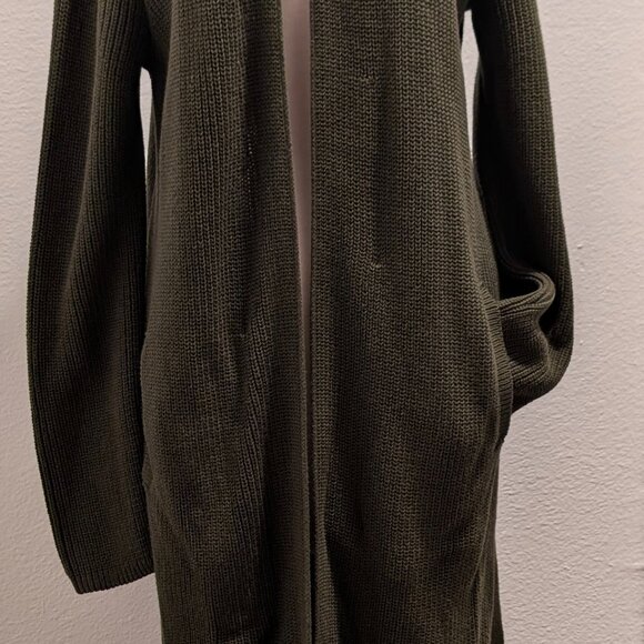 Banana Republic Open-Front Cotton Cardigan - Size Small - Olive Green NWT - Picture 6 of 10